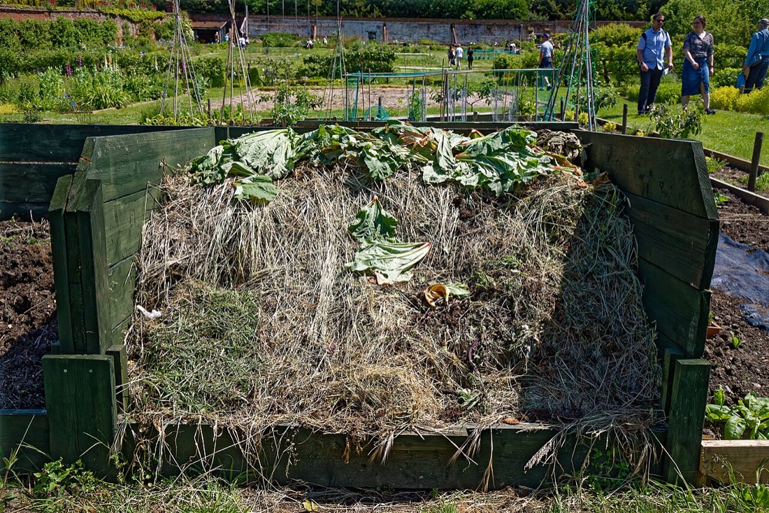 A garden compost heap